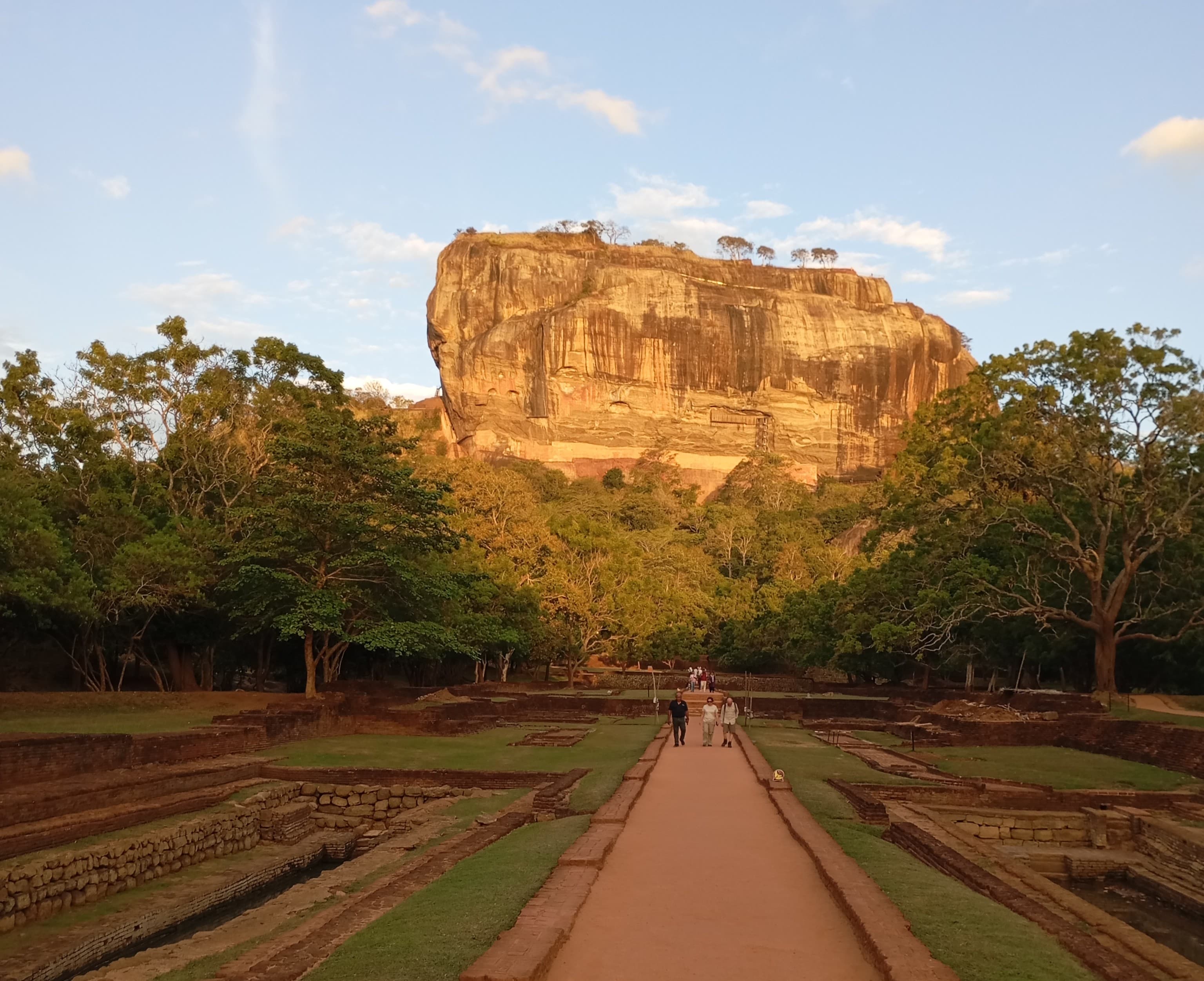 The evening sun touches the Sigiriya Rock Fortress - the 8th wonder of the world.
