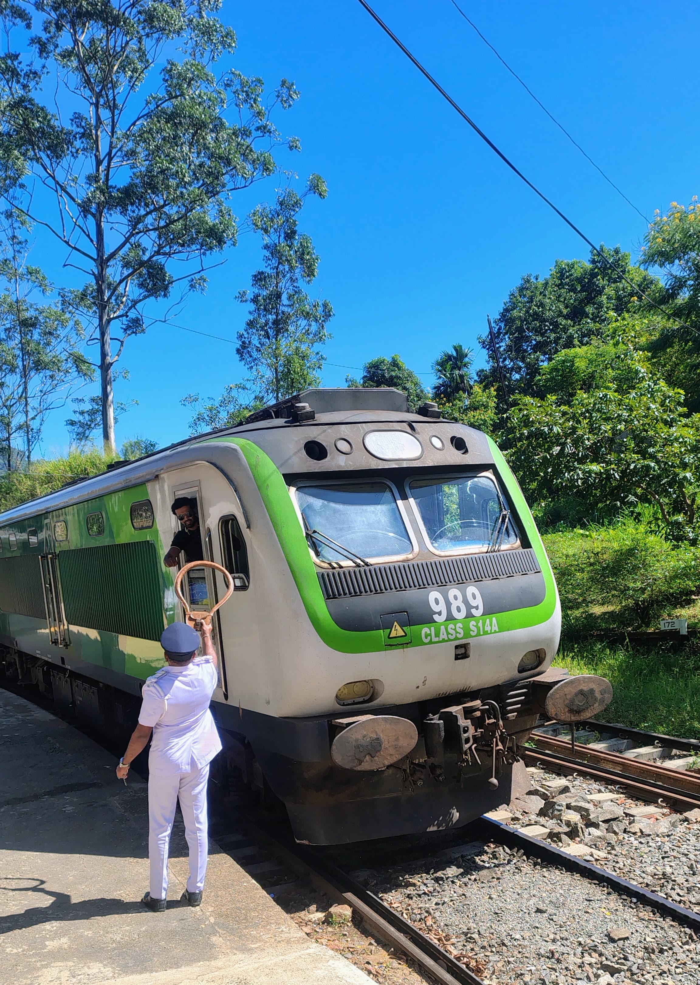 The Kandy to Ella train leaving from Demodara station
